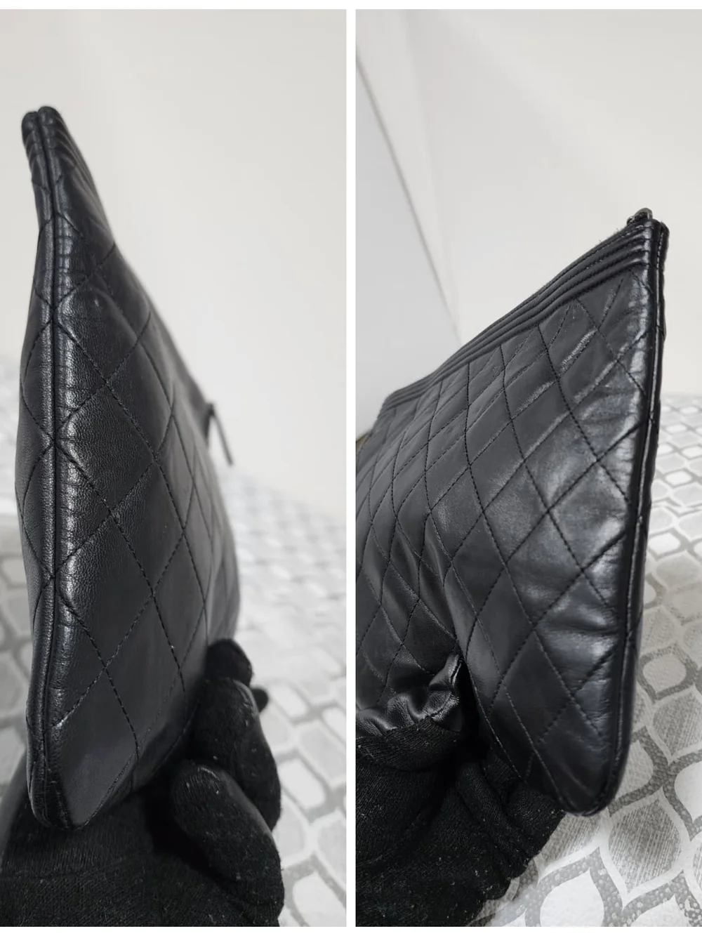 CHANEL Caviar Quilted Medium Boy Cosmetic Clutch Black